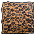 CHUNG Women's Scarf Hair Bandanas Square 27.5" Satin Wrap Fashion Pattern Scarves Emulation Silk Handbag Ribbons Necktie - color: Coffee Leopard