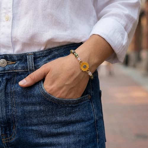 Sunflower Gifts for Women, Gifts for Women Bracelet, Symbol of Positivity Strength and Love, Inspirational Sunshine Jewelry, Birthday Christmas Thank You Gift, Friends Daughter Coworkers - style: Granddaughter