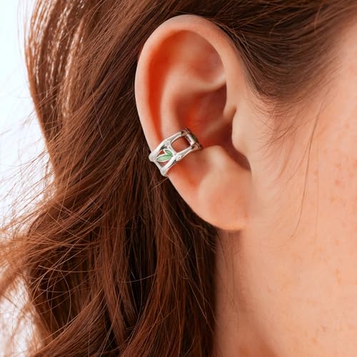 Cuff Earrings 925 Sterling Silver Ear Cuff Earrings Non-Piercing Fake Helix Cartilage Cuff Earrings Various Styles Ear Cuffs Fine Jewelry for Women - color: 3#leave ear cuff
