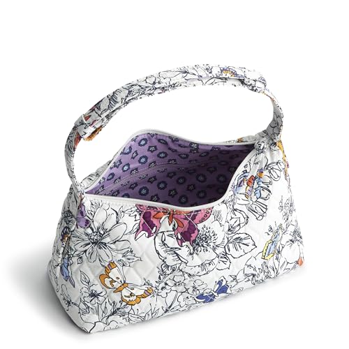 Vera Bradley Women's Premium Cotton Roxbury Crescent Shoulder Bag - color: Wing + Bloom