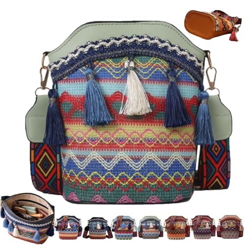 Handmade Native American Handbags, Woven Tassel Bucket Bag, Vintage Bag for Women Travel - color: 1pc-g