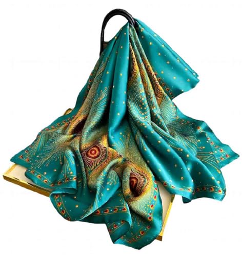 Acotavie Scarfs for Women Fashion Scarves Long Floral Pattern Scarf Headscarf Lightweight Sunscreen Shawls - color: Green Red