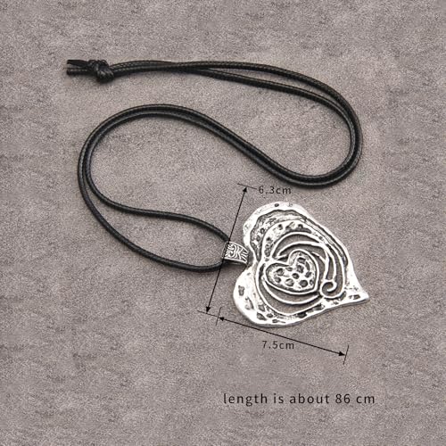Bohemian Women's Leather Long Pendant Necklace Sweater necklace Adjustable Retro Woven Handmade Jewelry - color: Silver Love Necklace