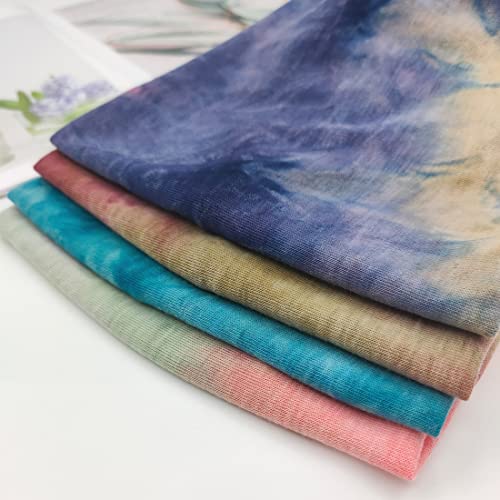 YONUF Wide Boho Headbands for Women Fashion Knotted Headband Yoga Workout Hair Accessories African Head Wrap Red Tie Dye 4 Pack - color: Red Tie Dye