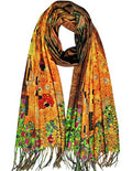 VENVSBEE Reversible Scarf Soft Large Shawl Wrap Blanket Double Sided Art Print Warm Pashmina Stoles Klimt Van Gogh Gifts - color: Art 08