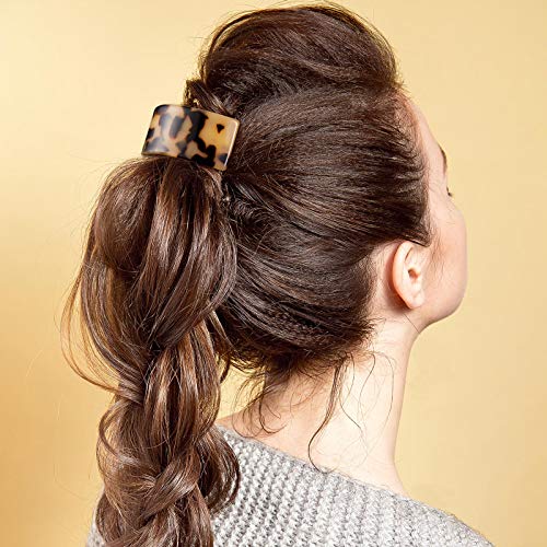6 Pieces Elegant Hair Accessories for Women, Girls, and Ladies: Rectangle and Semi-Circle Barrettes, Tortoise Shell Clips with Automatic Snap Closure