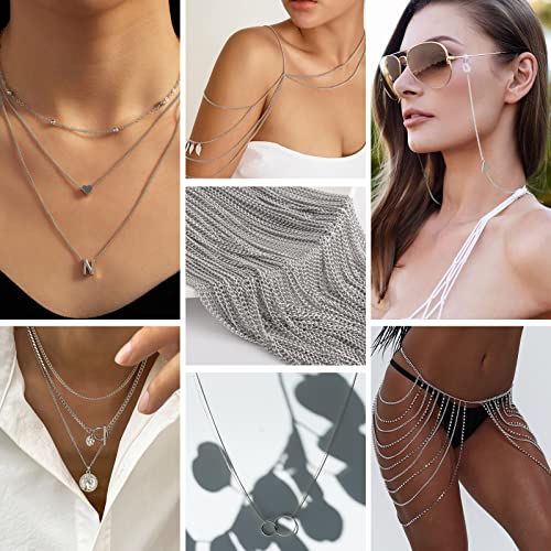33FT Stainless Steel Curb Chain Roll, 4mm 304 Stainless Steel Flat Twisted Links Curb Chains Bulk Spool for Jewelry Making Necklace DIY Craft - color: Stainless Steel, size: 4.0mm width