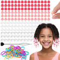160Pcs 10mm Small Silicone Beads for Hair Braids, Soft Jellyish Pony Hair Beads with 5mm Hole + 50 Rubber Bands and 1 Beader for Braiding, DIY Bracelets Necklaces Crafts (Light Pink) - color: Light Pink Mix-160Pcs