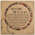 Inspirational Gifts Bracelets for Women: Mothers Day Birthday Gifts for Mom Women Friends Sister - Healing Natural Stone Beads Bracelets Thinking of you Get Well Soon Gift for Women - color: A-A JASPER STONE-LIFE IS TOUGH