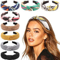 DRESHOW 8 Pack Knotted Headbands for Women Wide Turban Headband Yoga Exercise Ribbing Hair Hoop Hair Bands Accessories - color: 8 Pack：printed Patterned+solid Color