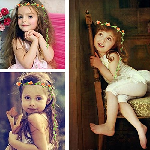 18 PCS Women Paper Rose Flower Crown Headbands Garland Boho Floral Flower Wreath Headband - color: ZHH01-18
