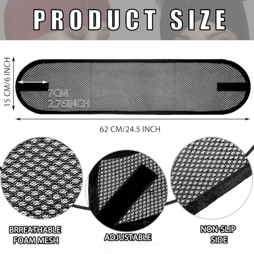 Haysandy 4 Pcs Mesh Hair Wrap for Women Pixie Hair Mesh Wrap Adjustable Pixie Cut Head Band for Sleeping Styling Makeup(Black, Wine Red, Royal Blue, Dark Purple) - color: Black, Wine Red, Royal Blue, Dark Purple