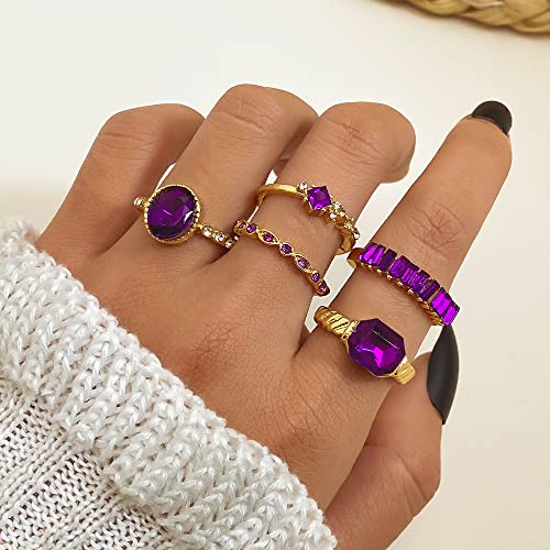 Crystal Stackable Rings Set for Women Trendy Star Moon Knuckle Rings Set Vintag Boho Rhinestone Midi Finger Rings Set