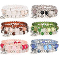 Bohemian Bracelet Sets for Women - 6 Sets Stackable Stretch Bracelets Multi-color Boho Jewelry for Women Hippie Bracelets Dainty Jewelry - color: Elephent Bead Bracelets