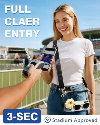 HULISEN Clear Bag for Stadium Events, Clear Purses for Women Stadium Crossbody, Transparent Handbag for Concerts & Sports Fan - style: A16