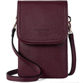 BOSTANTEN Vegan Leather Crossbody Bags for Women Designer Cell Phone Bag Wallet Purses Adjustable Strap - color: A-05-burgundy Red