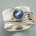 Mnyixsi Vintage Silver Blue Moonstone Ring 925 Sterling Silver Retro Princess Waterdrop Cut Sapphire Band Diamond Gemstone Wedding Engagement Ring Gemstone Boho Ring Size 6 - size: Size 6