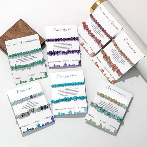 Healing Crystal Bracelets for Women 2 PCS 6mm Natural Stone Bracelet Stretch Crystal Beaded Bracelets Handmade Gemstone Bracelet Jewelry Gifts Christmas Gifts for Women Girls - style: turquoise