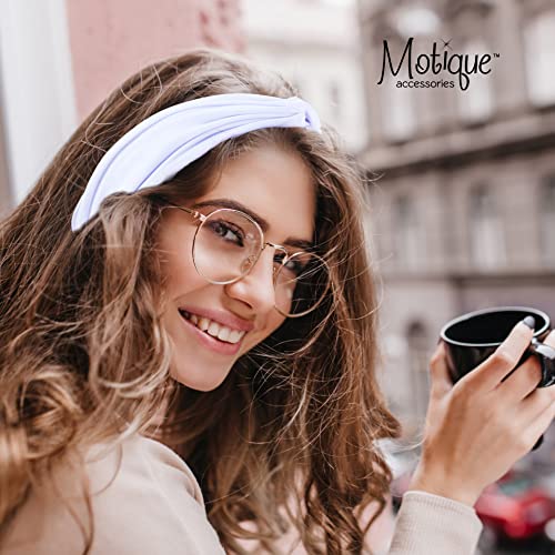 Motique Accessories White Solid Twist Turband Headwrap Hair Band for Women - color: White