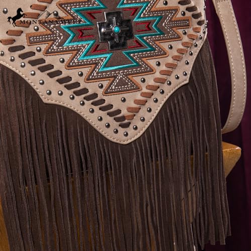 Montana West Western Crossbody Bag Purse for Women - color: Tan