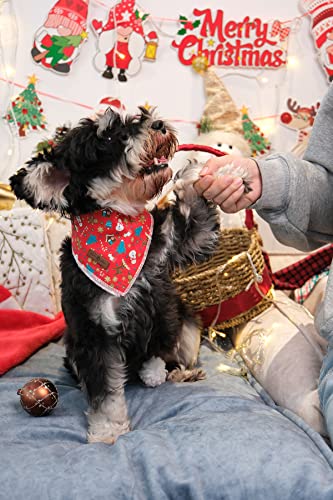 Lionet Paws Christmas Dog Bandana Washable Cotton Handkerchief Scarf Triangle Bandana for Small Medium Large Dogs Girl Boy - color: Red Gingerbread Man, size: Small (Pack of 1)