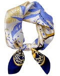 Satin Bandana Headscarf for Women Silky Hair Scarves for Fashion Lightweight - color: 11-blue Leaves