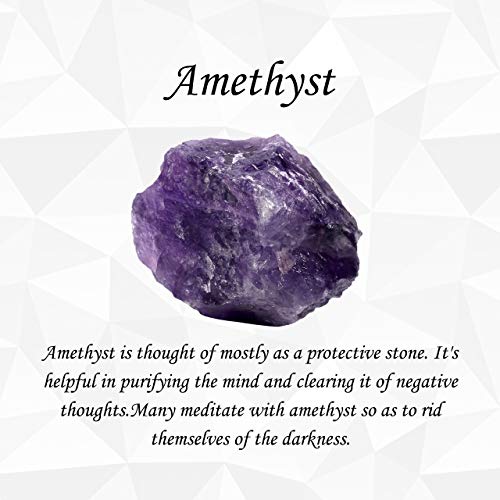 Top Plaza Antique Silver Flower Wrapped Natural Amethyst Healing Crystal Necklace - color: Amethyst