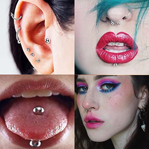 104pcs Piercing Kit 14G16G Ear Lip Septum Eyebrow Nipple Body Self Jewelry