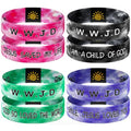 4 Pcs Surfer Beach Bracelets for Men Women Inspirational Elastic Comfy Summer Reversible Wristband Gifts Friendship Bracelets - color: WWJD-Bracelets, size: (7.5") Large