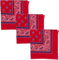 Motique Accessories Two Tone Paisley Bandana - Set of 3 - color: Red