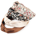 DRESHOW Headbands for Women and Girls Flower Printed Knotted Plastic Head Band Fashion Boho Wide Hairbands Non Slip Hair Accessories 4 Pcs - color: 4 Pcs: Mori Style E