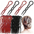 48 Pcs Hair Pins for Women U Shaped Bobby Pins Spiral Plastic Hair Twist Tool Hairstyle Accessories, Black an Brown