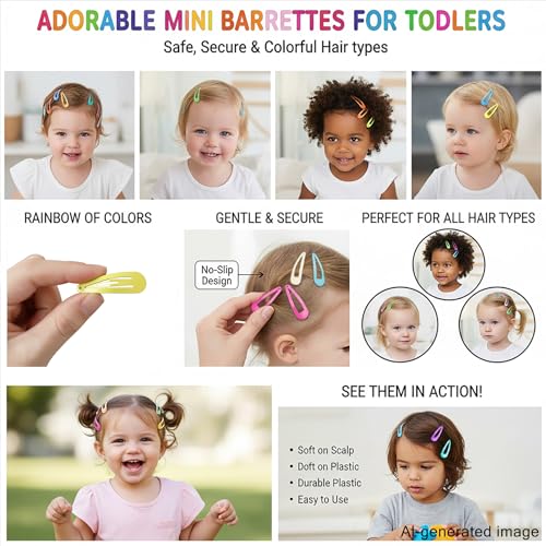 Babymatch Baby Barrettes Hair Clips: 1.2 inch (3cm) Small Mini Snap for Toddler Little Girls Kids 150pcs (30 colors)