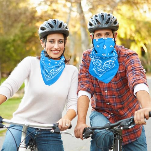 NACHLYNN 10/20pcs Paisley Bandanas Assorted Bandanas Cowboy Polyester Headbands Square Scarf Headwear - color: Blue