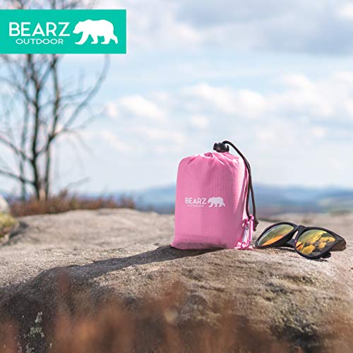 Pocket Blanket - Beach Blanket Waterproof Sandproof, Picnic Blankets Waterproof Foldable, Lightweight & Compact for Hiking, Camping, Travel, Festival Accessories - color: Cotton Candy Pink