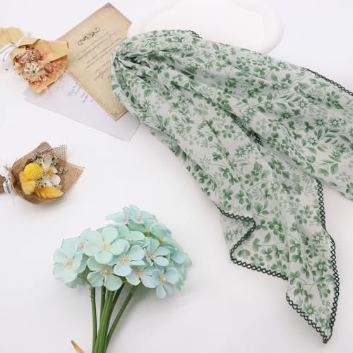 Large Cotton Bandanas for Women, 27 x 27 inch Hair Neck Scarf, Headband Square Scarf - color: Mint Breeze