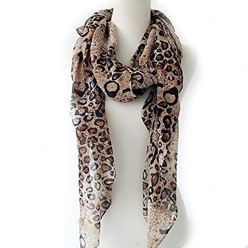 woogwin Women's Cotton Scarves Lady Light Soft Fashion Solid Scarf Wrap Shawl - color: Dark Leopard