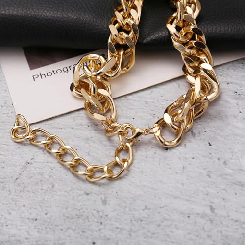 choice of all Chunky Gold Necklace Statement Necklace for Women Punk Chain Thick Gold Choker Jewelry Trendy Birthday Gifts - color: G:chunky necklace