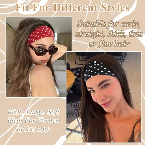 Polka Dot Headbands Wide Head Bands For Women's Hair Wraps Stylish Hairband Red White Black Non Slip Headband Stretchy Yoga Valentine's Day Hair Accessories For Women Valentine's Day Gift - color: Style 147