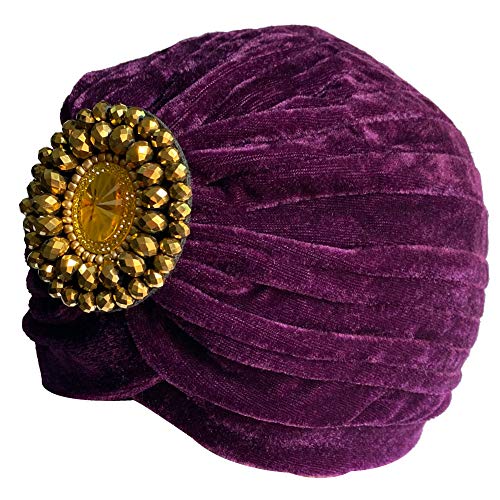 Decou Twist Pleated Hair Wrap Stretch Turban 0545 - color: Purple