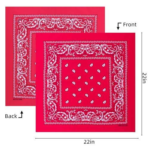Raylarnia 8 PCS 100% Cotton Bandanas, 22 Inchs Multi-Purpose Bandana Scarfs Headbands for Men and Women - color: 4-pink/4-hot Pink