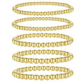 XIANNVXI 5PC Platinum Plated Silver Beaded Bracelet for Women Stretch Elastic Stackable Bead Ball Bracelet Trendy Set Women Dainty Jewelry - color: Gold A