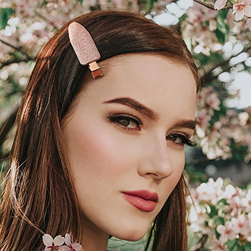 12 pieces No Bend Hair Clips, Curl Pin Clips, No Crease Hair Clips for Makeup Application，2022 style, non-slip.Hair won't get caught between plastic attached to metal. (Shiny)… - color: Shiny