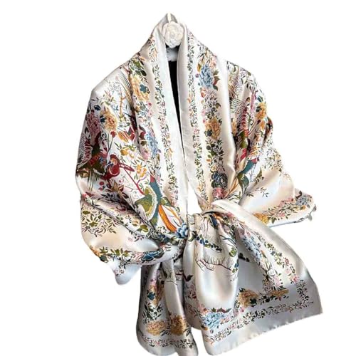 Acotavie Scarfs for Women Dressy Fashion Scarves Long Floral Pattern Scarf Lightweight Sunscreen Shawls - color: C030