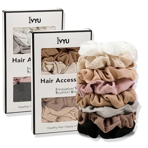 8 Hair Scrunchies for Women - Hair Ties No Damage Both for Thick Hair or Thin Hair Curl Hair No Crease Scrunchies Ponytail Holder No Hurt Your Hair - color: 8Mixed Color
