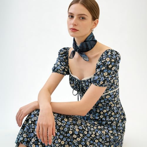 21 x 21 Inch Cotton Bandana for Women and Men,Soft Breathable Head Scarf, Multi-purpose Headband, Hair Scarf - color: Gradient Blue-un10