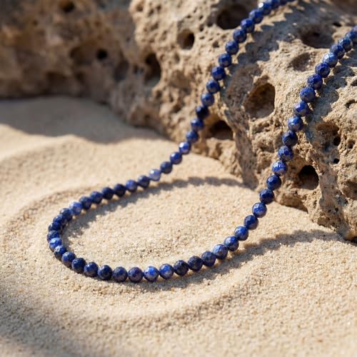 Bemoly Faceted Anklet for Women Gemstone Beads Anklet with Sparkling CZ Tail Charm - 22cm + 5cm Adjustable 14K Gold Plated Foot Chain - October Birthstone Jewelry Gift for Her, Summer Beach Vacation - color: Anklet-Lapis lazuli
