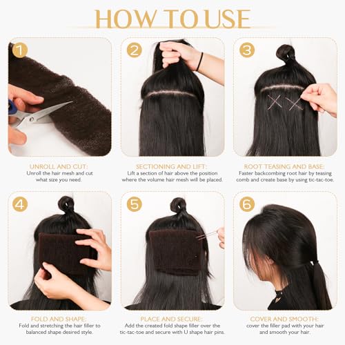 YGQQOY Hair Filler for Updo, Hair Padding, Hair Sponge for Updo, Hair Bumps for Volume Insert, Blonde - color: Blonde
