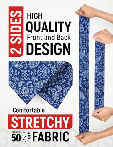 GOT Sports UPF 50+ Cooling Bandana for Men & Women - Thermoregulation, Moisture-Wicking, Sun Protection Bandana Neck Wraps - color: Navy Paisley