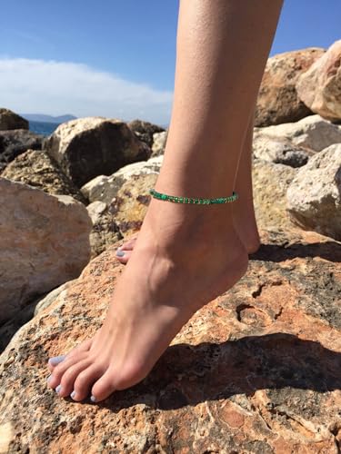 XIJIN Natural Stone Beaded Anklets for Women Handmade Beach Boho Turquoise Beads Ankle Bracelet Jewelry Gift for Her - color: K